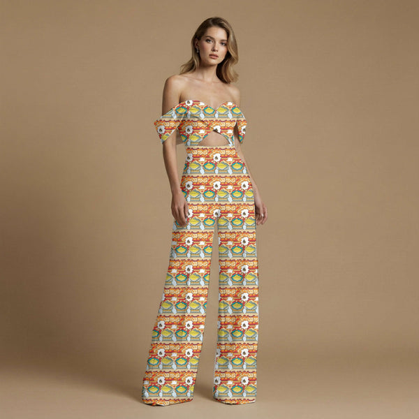 Burnt Sienna Pixelated Tribal Ikat Inspired Geometric Print Fabric