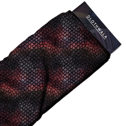 crimson red animal fabric detail — matte finish digital print closeup
