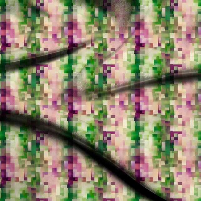 Forest Green Floral Digital Print Fabric | Lehenga Dupatta Anarkali | Wedding Fabric | Boho Chic | Poly Muslin Print - 681