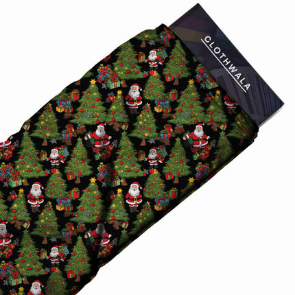 Forest Green Floral Digital Print Fabric for Dress | Festive ethnic wear - Image 7