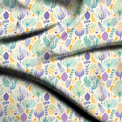 lilac floral digital print fabric texture — medium scale closeup