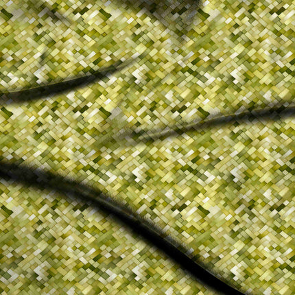 lime green geometric fabric detail — textured finish digital print closeup