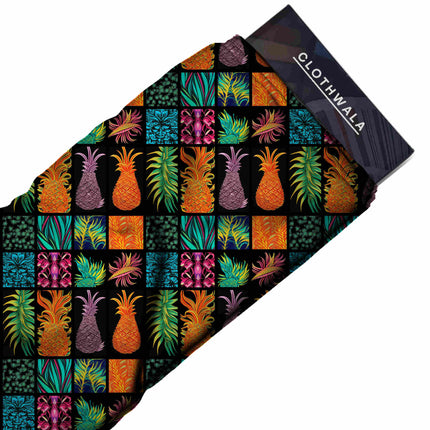 jet black tropical all-over print pattern — large scale repeat layout