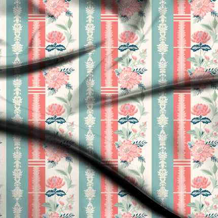 dusty rose floral digital print fabric texture — large scale closeup