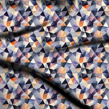 slate grey geometric digital print fabric texture — medium scale closeup