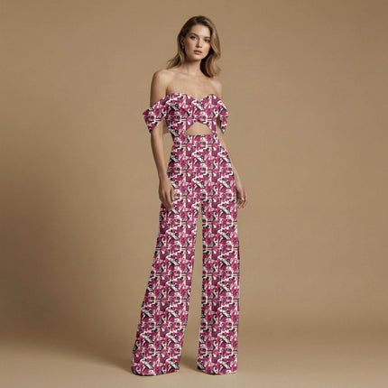 deep magenta abstract all-over print pattern — large scale repeat layout