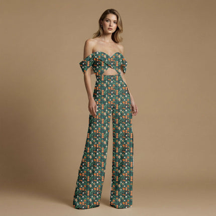 malachite green floral all-over print pattern — medium scale repeat layout