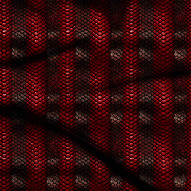 ruby red animal digital print fabric texture — medium scale closeup