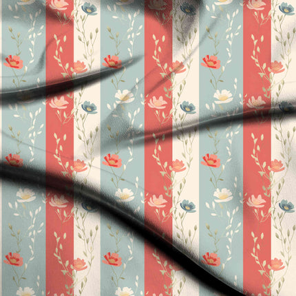 dusty rose floral digital print fabric texture — medium scale closeup