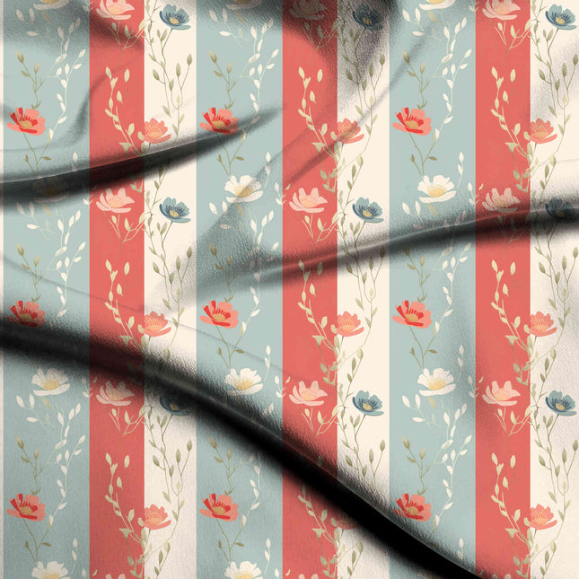 dusty rose floral digital print fabric texture — medium scale closeup
