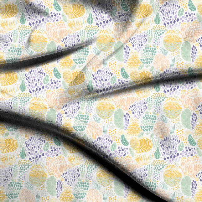 daffodil yellow abstract digital print fabric texture — medium scale closeup
