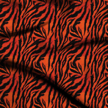 tangerine orange animal digital print fabric texture — large scale closeup