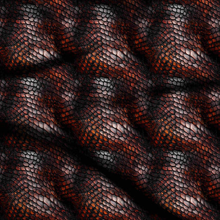 deep crimson animal digital print fabric texture — large scale closeup