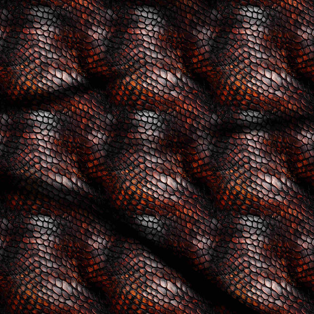 deep crimson animal digital print fabric texture — large scale closeup