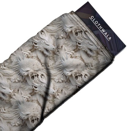 ivory cream animal print fabric draped — co-ord set styling