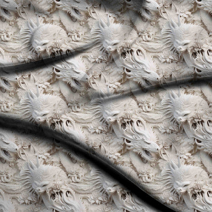 ivory cream animal digital print fabric texture — large scale closeup