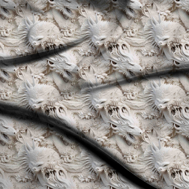 ivory cream animal digital print fabric texture — large scale closeup