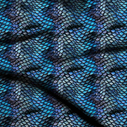 cobalt blue animal digital print fabric texture — fine scale closeup