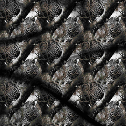 charcoal black animal digital print fabric texture — large scale closeup