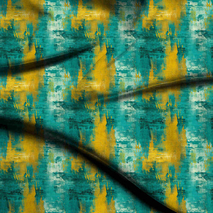 teal abstract digital print fabric texture — large scale closeup