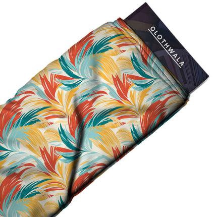 burnt sienna floral all-over print pattern — large scale repeat layout