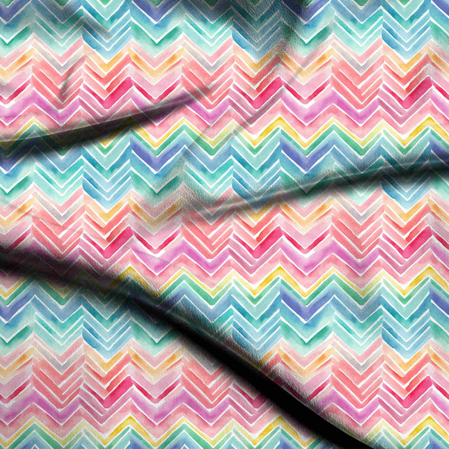 candy pink geometric digital print fabric texture — medium scale closeup