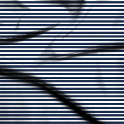 navy blue stripes digital print fabric texture — medium scale closeup