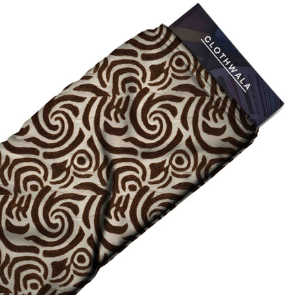 espresso brown abstract fabric detail — textured finish digital print closeup