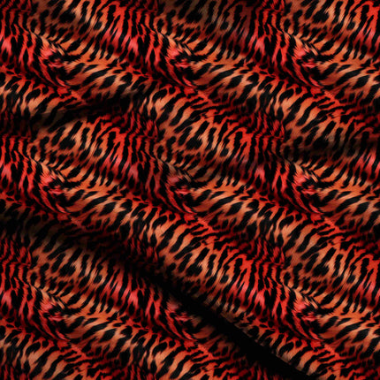 scarlet red animal digital print fabric texture — large scale closeup