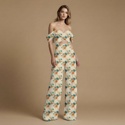 dusty teal abstract all-over print pattern — medium scale repeat layout