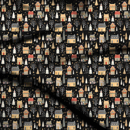 Charcoal Ethnic Digital Print Fabric for Suit | Geometric resort wear - 4663