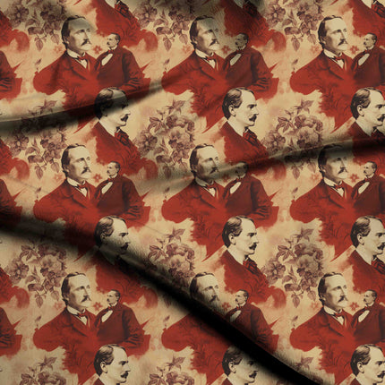 crimson red other digital print fabric texture — medium scale closeup