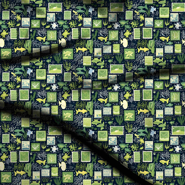 Forest Green Floral Digital Print Fabric | Saree Kurti Anarkali | Casual Wear | Cottagecore | Botanical Print | Crepe Silk Print - 1671