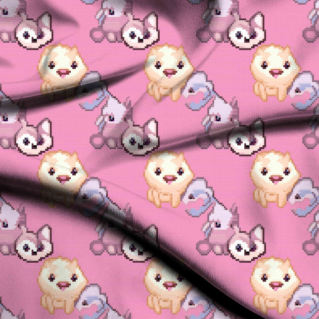 bubblegum pink animal print fabric draped — pajama set styling