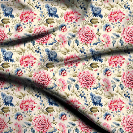 fuchsia pink floral digital print fabric texture — large scale closeup