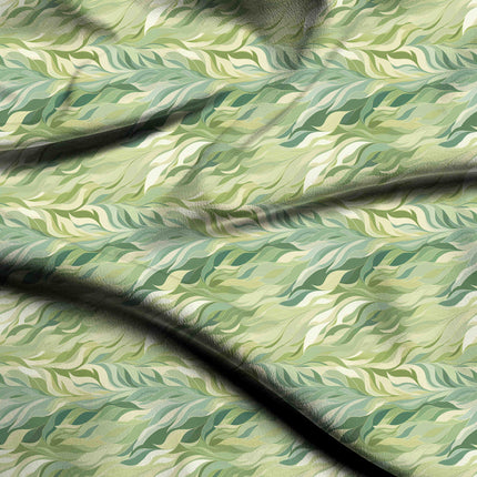 sage green abstract digital print fabric texture — medium scale closeup
