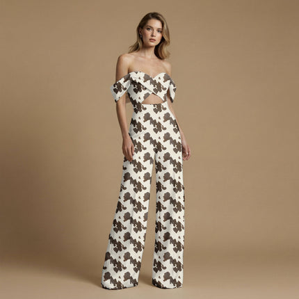 espresso brown animal all-over print pattern — large scale repeat layout