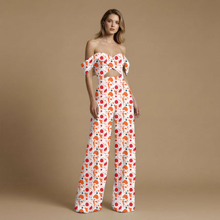 tangelo orange abstract all-over print pattern — medium scale repeat layout