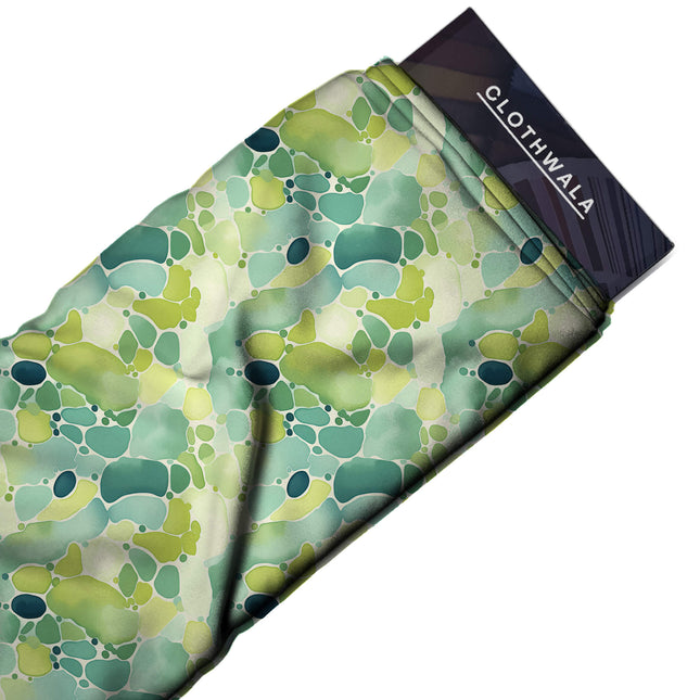 chartreuse abstract print fabric draped — maxi dress styling