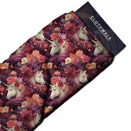 dusty rose floral fabric detail — matte finish digital print closeup