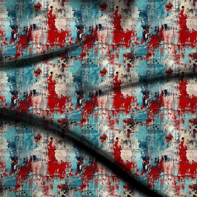 cobalt blue abstract digital print fabric texture — large scale closeup