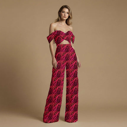 ruby red animal all-over print pattern — large scale repeat layout