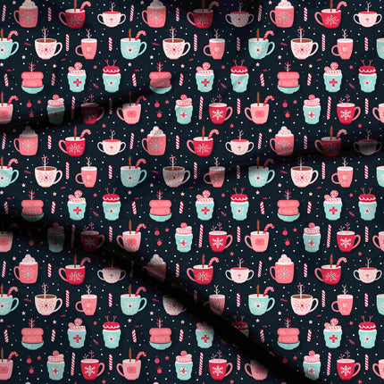 Navy Blue Floral Digital Print Fabric for Maxi | Opulent Festive Wear - 4722