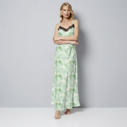 Mint Green Geometric Digital Print Fabric for Scarf | Resort Wear - Image 7