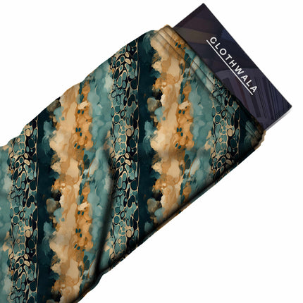deep teal abstract fabric detail — textured finish digital print closeup