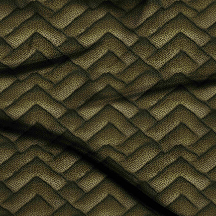 olive green animal digital print fabric texture — medium scale closeup