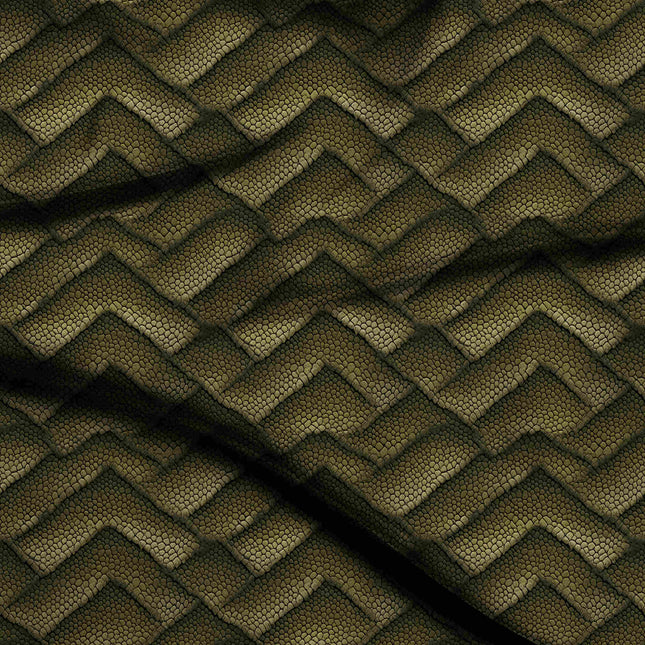 olive green animal digital print fabric texture — medium scale closeup