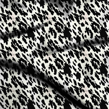 jet black animal digital print fabric texture — medium scale closeup