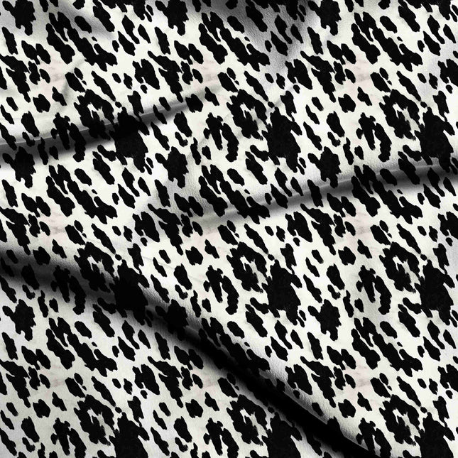 jet black animal digital print fabric texture — medium scale closeup