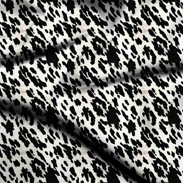 Ivory Cream Abstract Scattered Brushstroke Animal Spot Print Fabric